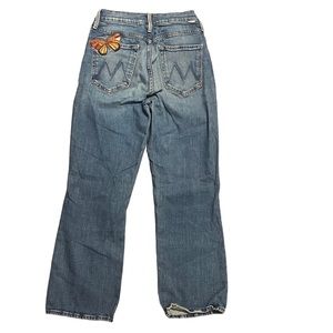 Mother The Tripper Jeans Wander Dust Butterfly Embroidered Pocket